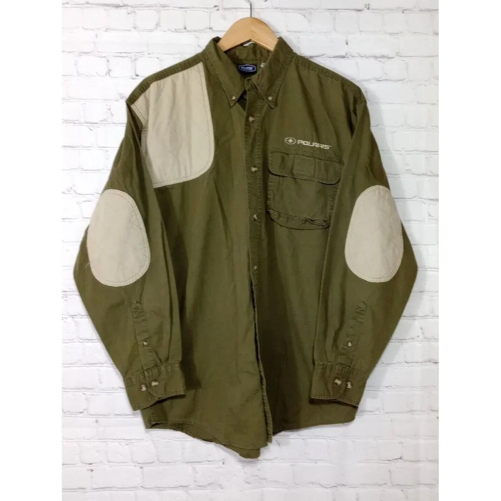 Pure Polaris Green Long Sleeve Shooting Button Up Shirt Men's Size Large - Picture 1 of 6